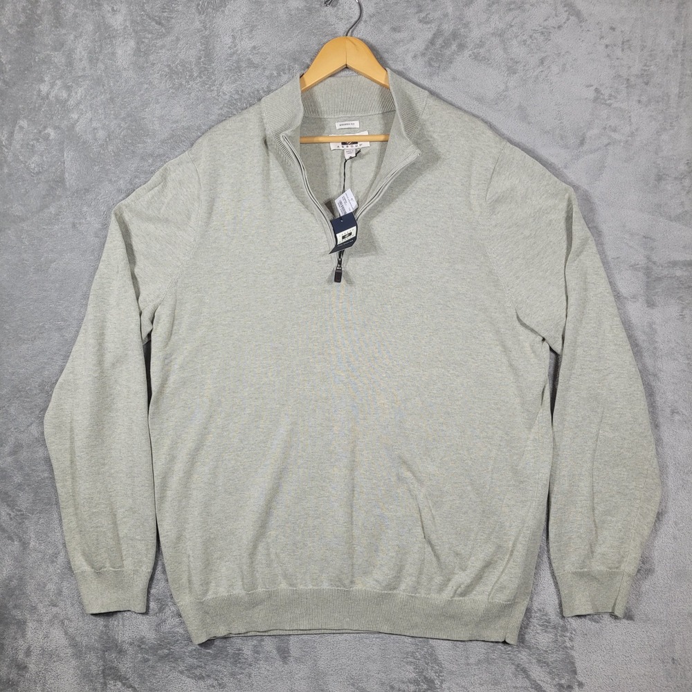 Joseph Abboud Sweater Mens 3XLT Beige Pima Cotton 1/4 Zip Modern Fit NWT